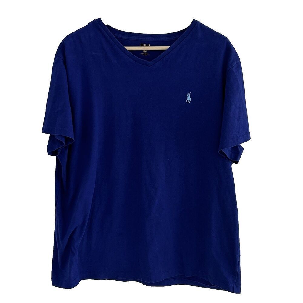Polo Ralph Lauren Men's V-Neck T-Shirt Shirt Short Sleeve Purple Size XL Classic